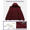 thumbnail image 2 of Chrisuno Plus Size Winter Coats for Women Lightweight Puffer Jacket Packable Puffy Jackets Women's Ultra Light Weight with Hood Wine Red 3X, 2 of 5