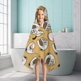 thumbnail image 6 of Yellow Baseball Items Pattern Hooded Bath Towel，50"x30" for Ages 3 To 12 Kids, Quick Dry Lightweight Soft Microfiber Hood Beach Towel Cover Up for Kids, 6 of 7