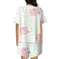 thumbnail image 3 of Qekee Cute Pigs Women's Pajama Set Short Sleeve Sleepwear Summer Home Wear with Pockets Soft Short Sleeve Shirt - Cute Pigs, 3 of 9