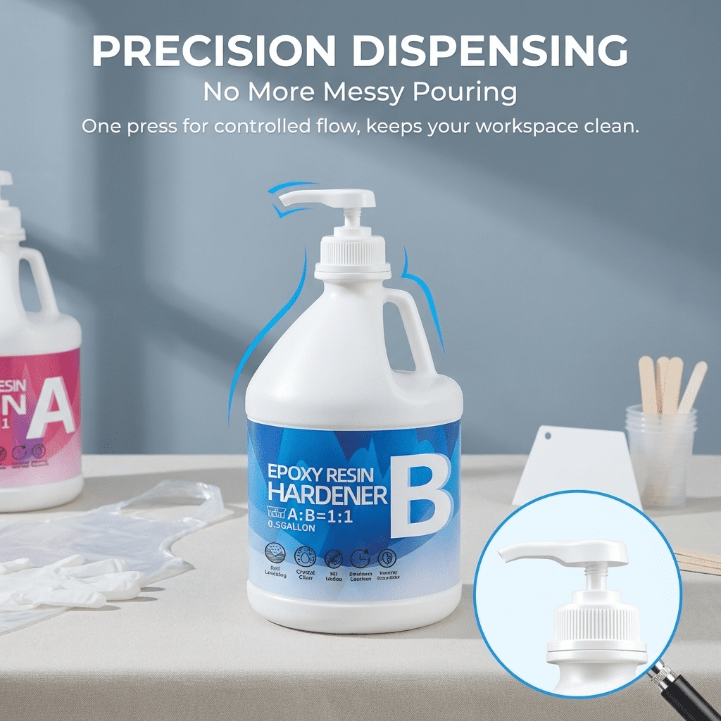 Epoxy Resin Kit 1GAL - Crystal Clear Resin with Tools, 1:1 Mixing Ratio, Bubble Free & Anti-Yellowing - High Gloss Casting & Coating Resin for Jewelry, River Tables, Bar Top, Countertops & Wood