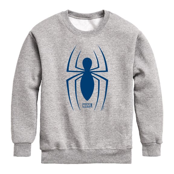 Spiderman - Spider Logo - Youth Boys Crew Fleece Sweatshirt