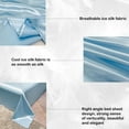 thumbnail image 4 of Ice Silk Sheet Pillowcase - 3 Piece Sky Silky Satin Bed Sheets Queen Set, Silk Feel Satin Queen Size Sheet Set (1 Flat Sheet,2 Pillow Cases,Blue), 4 of 9