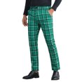thumbnail image 5 of INSPIRE CHIC Plaid Printed Pants for Men's Regular Fit Flat Front Office Checked Slacks, 5 of 6