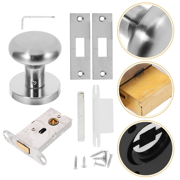 HONITANO Modern Door Knob Stainless Steel Keyless Lock Knob for Home Door Hardware