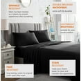 thumbnail image 4 of American Home Collection Brushed Microfiber Sheet Set, Deep Pocket Extra Soft Sheets & Pillowcase Set, 3 Pieces, Twin, Black, 4 of 7