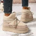 thumbnail image 6 of Tao Tao Winter Women's Snow Boots - Warm, Lace-Up Mid-Calf with Thick Sole for Casual Wear Beige 36, 6 of 6