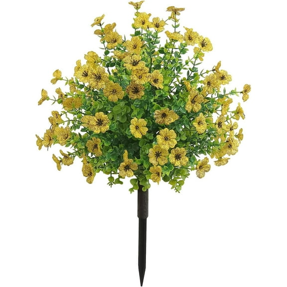 Artificial Boxwood Topiary Ball Trees with Red Flowers for Outdoor with Ground Spike 23", UV Resistant Faux Greenery Shrubs, Fake Plants for Garden, Yard, Porch, Summer Patio Decor (Hot Pink)