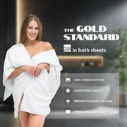 White Classic Hotel Collection 650 Gsm Cotton Bath Sheet Towels, Oversized Bathroom Towels, White, 35 x 70, 2 Pack