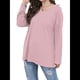 thumbnail image 3 of Blusas de Mujer de Larga con Cuello en V, Túnicas Casuales, Camisas Básicas, Blusas Holgadas Rosa XL, 3 of 7