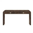 thumbnail image 4 of Harper & Bright Designs Curved Console Table with Storage, Wood Entryway Table with Drawers and Metal Handles, Dark Brown, 4 of 9