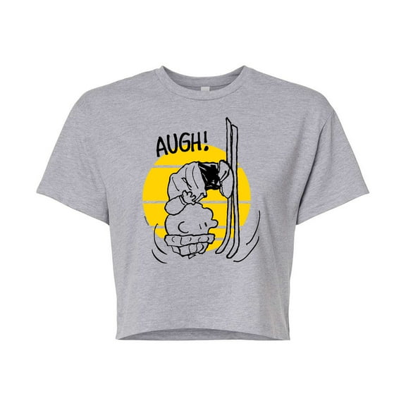 Peanuts - Charlie Brown Flip - Juniors Cropped Cotton Blend T-Shirt