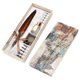 thumbnail image 1 of Juego de pluma estilográfica vintage con diseño creativo, ideal para escribir, para amantes, profesores y compañeros de clase, color marrón., 1 of 14