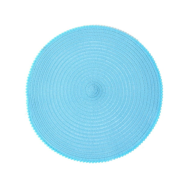 Mantel individual tejido, mantel individual, lavable, resistente al calor, mantel individual de 14,7 pulgadas para encimera, mesa, mesa de comedor en azul