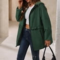 thumbnail image 6 of Dvprdro Women Water Resistant Zip Up Hooded Jacket Long Sleeve Ruffle Drawstring Waist Versatile Casual Outerwear with Zipper Side Pockets for Daily Outdoor Spring Autumn Wear, 6 of 8