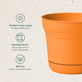 thumbnail image 2 of Bloem Saturn 7" Round Plastic Planter - Indoor/Outdoor, Snap-in Saucer & Drainage Holes, Mango, 2 of 7