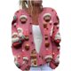 thumbnail image 2 of Cárdigan informal de punto con estampado navideño para mujer, chaqueta con botones y abrigo para mujer, 2 of 5