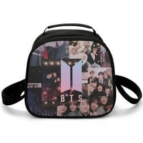 Kpop BTS Lunch Bag, Insulated Lunch Bag for Women Men Lunch Box Container Bag Reusable Lunch Tote Bag for Office, Work, Beach, Travel, Picnic