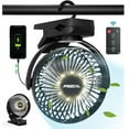 thumbnail image 2 of Portable Mini Clip on Fan  with Clamp Cooling Fan for Desk, Tent, Treadmill, Stroller, Golf Cart, Home Black, 2 of 8