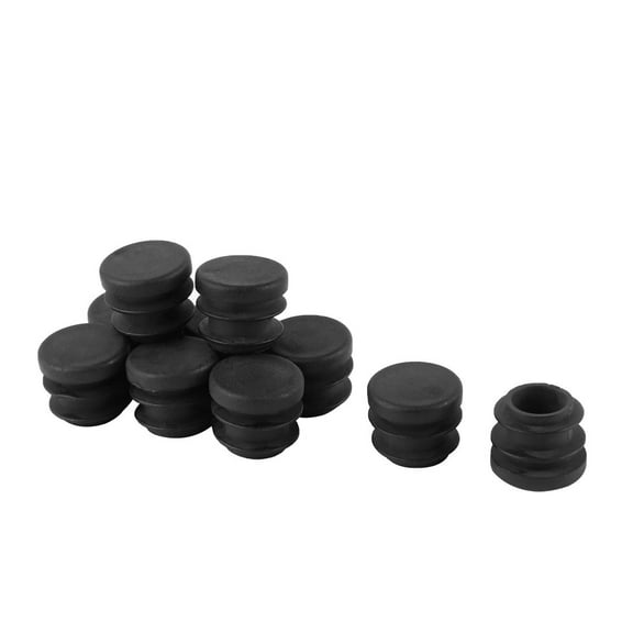 Unique Bargains 10 Pcs Antislip Plastic Round 16mm Dia Chair Foot Cover Table Furniture Leg Protector Balck