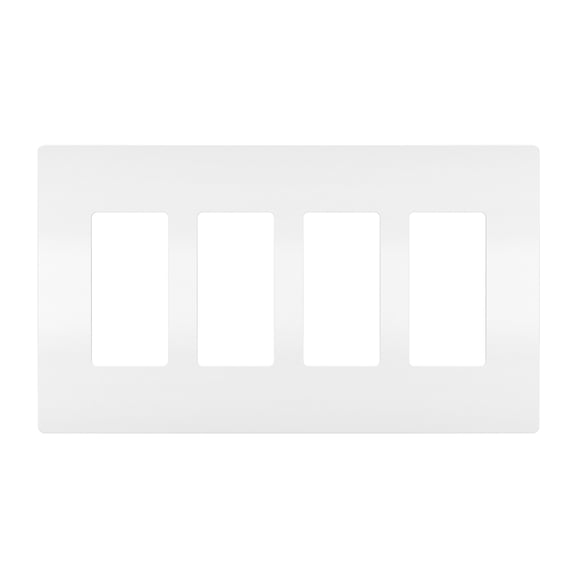 On-Q/Legrand RWP264W Radiant Screwless Wallplate, 4-Gang, White