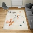 thumbnail image 2 of Japanese Turkish Area Rug, Cherry Blossom Sakura Tree Branches Romantic Spring Themed Watercolor Picture, Soft Carpet for Living Room Decor with Distressed Look, 6.6' X 9.6', Dark Peach, by Ambesonne, 2 of 4