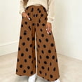 thumbnail image 2 of CHGBMOK Women's Polka Dot Wide Leg Pants Elastic High Waist Loose Casual Trousers Pull On Flowy Palazzo Pants with Pockets, 2 of 7