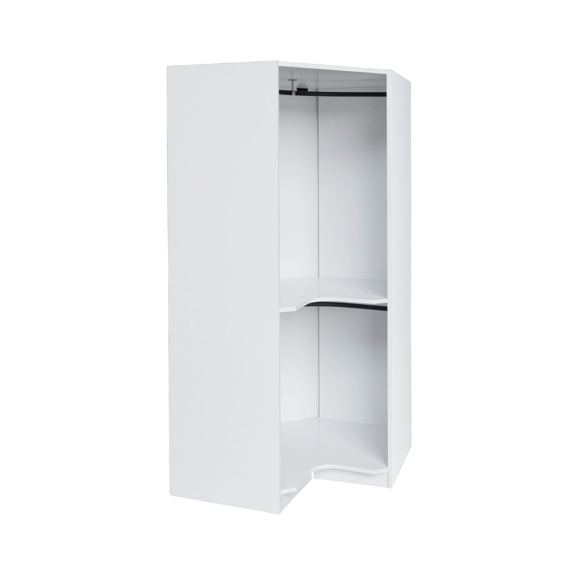 Euroco Modern Wood63.6" Armoires, Polygon Corner Wardrobe for Kids and Adults, White