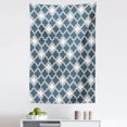 thumbnail image 1 of Trellis Blue Tapestry, Moroccan Style Pattern of Historic Curves Vintage Oriental Print, Fabric Wall Hanging Decor for Bedroom Living Room Dorm, 5 Sizes, Dark Khaki and White, by Ambesonne, 1 of 1