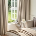 thumbnail image 2 of CURTAINKING Blackout Curtains for Bedroom, Faux Linen Curtains 84 Inch Length for Living Room, Thermal Insulated Drapes, Grommet Top Window Treatments, 1 Panel Taupe, 2 of 10