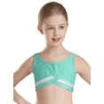 thumbnail image 3 of Fldy Kids Girls 2 Piece Ballet Yoga Workout Tracksuit Sleeveless Dance Crop Top with Shorts Set Blue Green 8, 3 of 7
