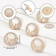 thumbnail image 3 of 10Pcs Deer Head Rhinestone Shank Buttons 25mm Golden Alloy Round Buttons Decorative Metal Rhinestone Sewing Buttons for Clothes, 3 of 9