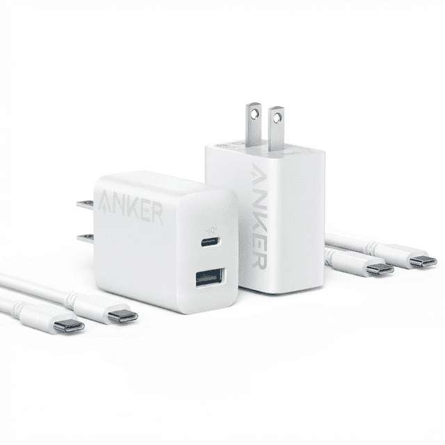 Anker 20W 1A1C + C-C Cable Bundle White