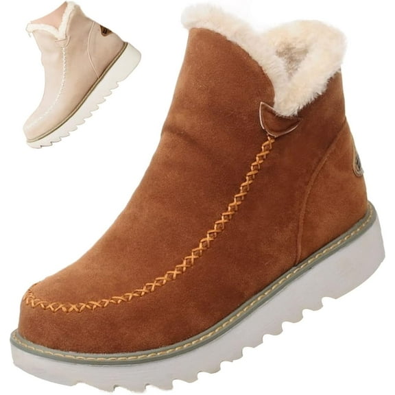 Women's Winter Snow Boots - Waterproof Ankle Boots with Anti-Slip Sole & cotton Lining