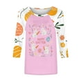 thumbnail image 5 of lcziwo Womens Easter Shirts Fashion 3D Bunny Rabbit Print Tshirts Loose Casual Round Neck 3/4 Sleeve Tops 2025 T-Shirt Vacation Outfits Hot Pink L, 5 of 6