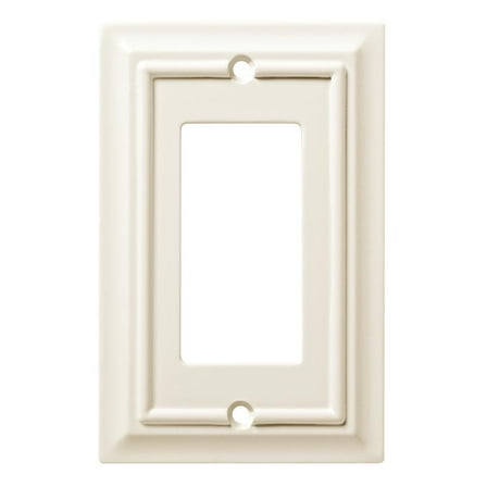 Hampton Bay Architectural Wood Decorative Single Rocker Switch Plate White
