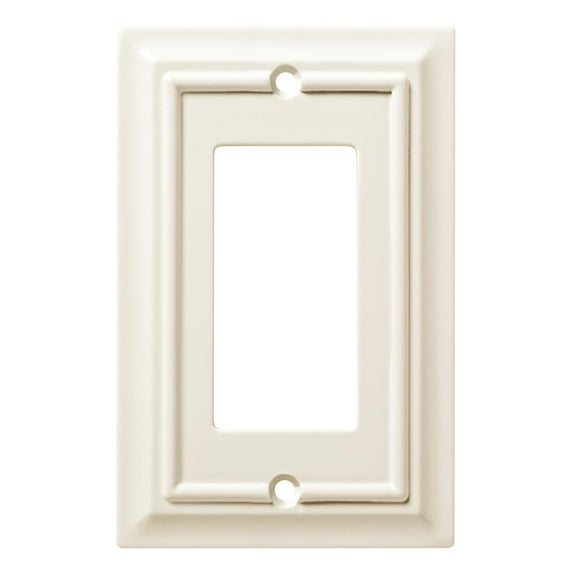 Hampton Bay Architectural Wood Decorative Single Rocker Switch Plate White