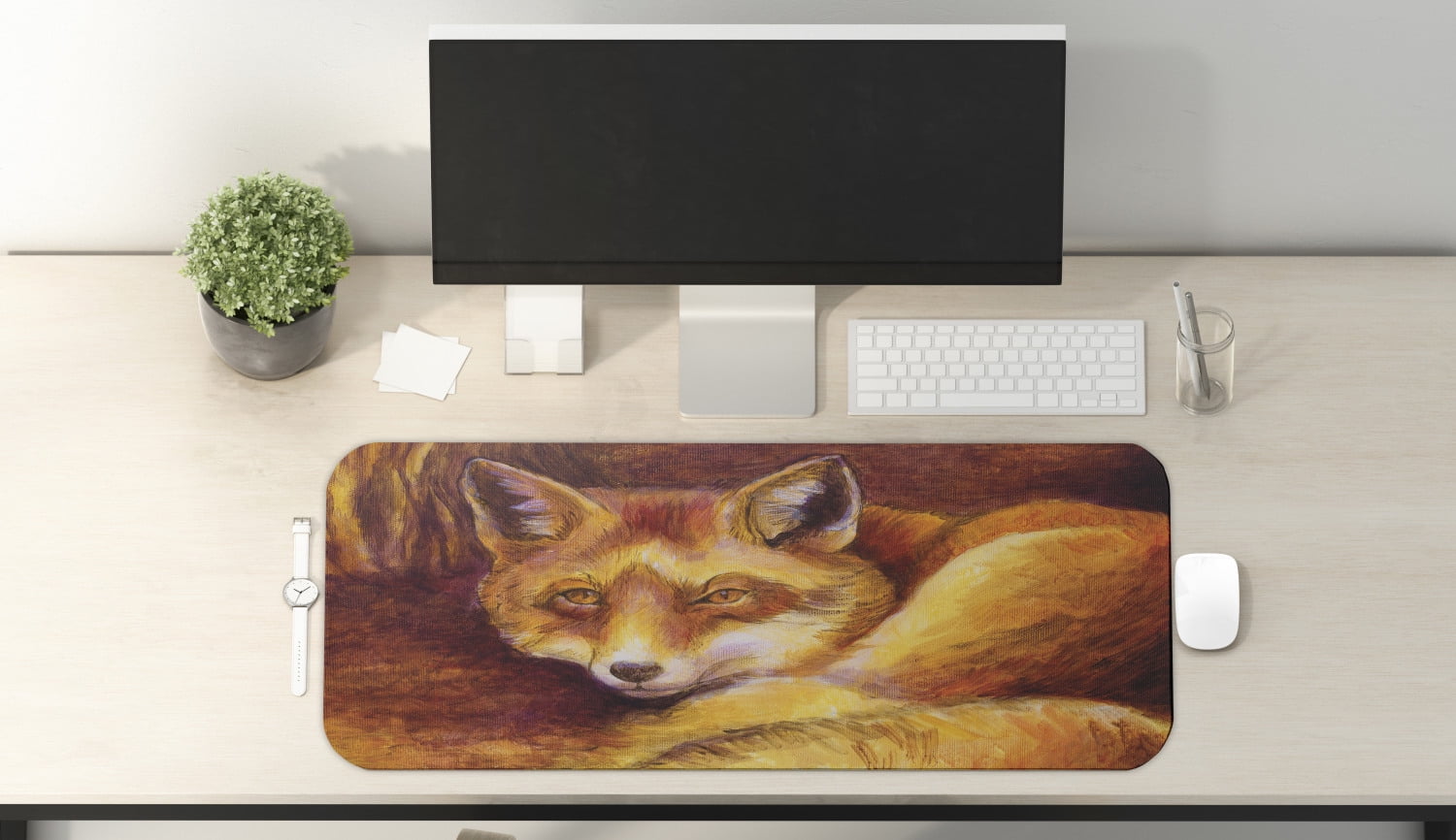Fox Colourful Abstract Wildlife Mousemat / Pad Anti Slip - View #5