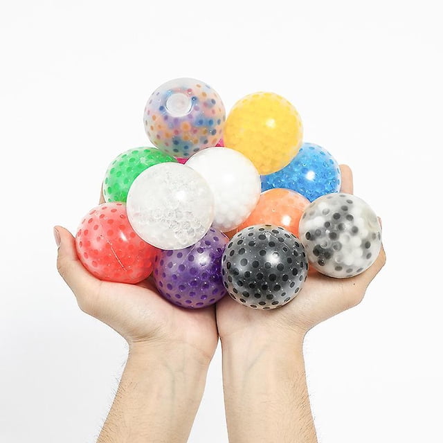12 Uds. Pelota antiestrés sensorial para aliviar la tensión y la ansiedad mejorar el enfoque colorido juguete antiestrés para niños adultos Color aleatorio brillar Hogar