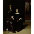 thumbnail image 3 of Matthias Wulfraet 20x23 Black Modern Framed Museum Art Print Titled - Portrait of a Woman and a Man in an Interior (1694), 3 of 5