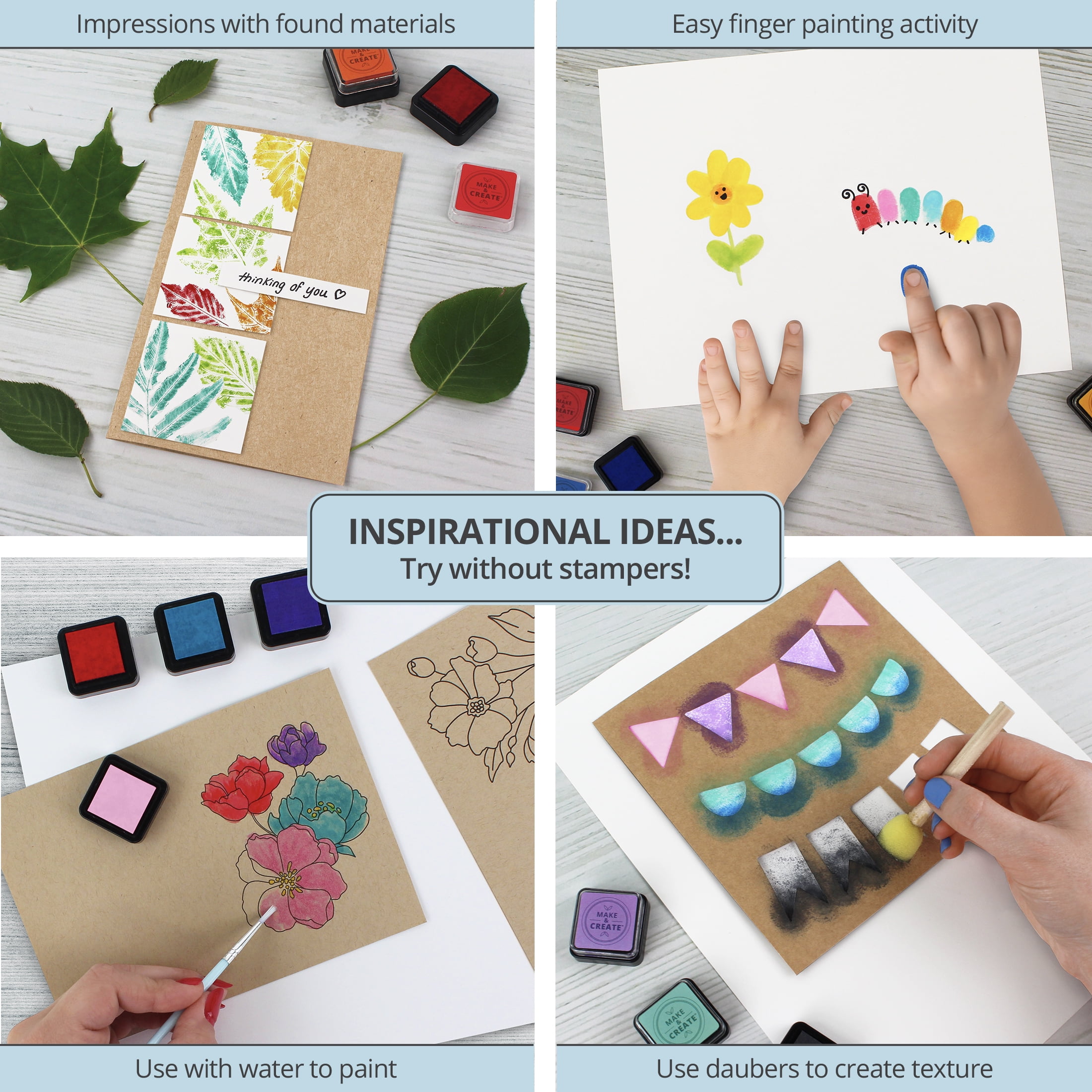 Make & Create Ink Pads, Classic Stamp Ink for Adults, 4 Piece Set