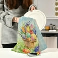 thumbnail image 3 of Watercolor Basket Easter Eggs Tulips Willow Tree on The Grass Kitchen Dish Towels Set of 4 Absorbent Hand Towels, Lint-Free 18"x28" Dishcloths Fast Drying for Cooking Baking Home Clean, 3 of 7