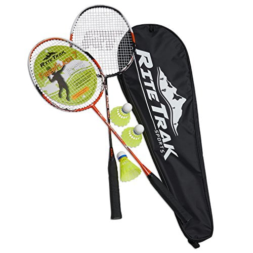 w/ Carry Bag Carbon Shaft Badminton Racket Set of 4 for Backyard Family Game 