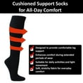 thumbnail image 2 of Unisex Cushioned Support Socks for All-Day Comfort, Reinforced Heel & Toe, Solid Black-Mutistriped Polka Dots, Small-Medium, 2 of 4
