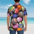 thumbnail image 6 of Balery Easter Eggs1 Print Men's Hawaiian Shirts Short Sleeve Beach Shirt Relaxed Fit Vacation Button Down Shirts-X-Large, 6 of 9