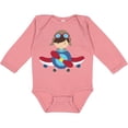 thumbnail image 3 of Inktastic Pilot Boy, Airplane, Plane, Flying, Brown Hair Boys Long Sleeve Baby Bodysuit, 3 of 5