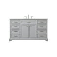 thumbnail image 3 of 60 inch single bathroom vanity in grey, 3 of 8