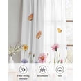 thumbnail image 6 of Wild Flowers Sheer Curtains 84 Inch Length 2 Panels Set for Living Room/Bedroom, Spring Butterfly Watercolor Country Floral Kitchen Curtains Grommet Semi-Sheer Curtains Window Treatments 42"x84"x2, 6 of 7