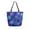 Deep Indigo Snowflakes, variant on Open Top Canvas Tote Bag with Zipper Reusable Shopping Bag 13.5x15" Roomy Carryall Deep Indigo Snowflakes