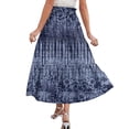 thumbnail image 4 of Summer Skirt for Women Drawstring Elastic High Waisted Skirts Trendy Floral A Line Swing Skirt Vacation Wear, 4 of 6