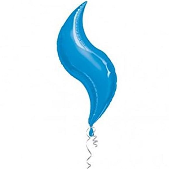 Anagram 41174 42 in. Blue Curve Foil Balloon Flat Foil Balloon